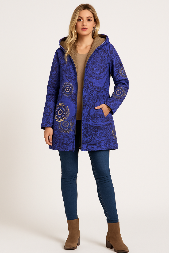 Women's Winter Jacket with Floral Print