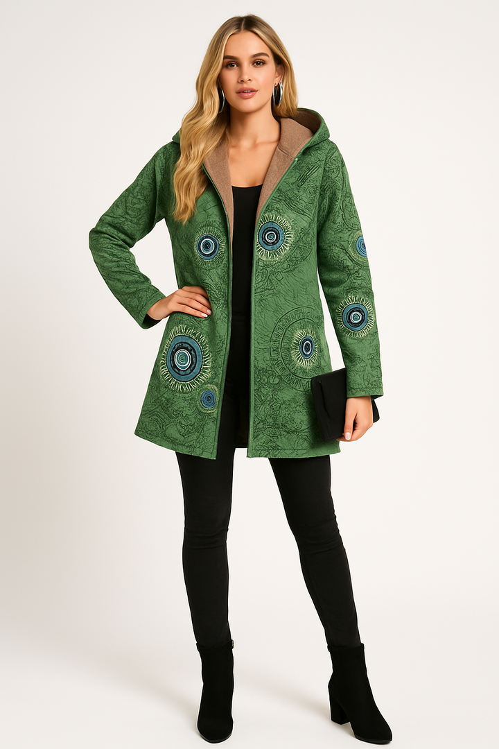 Women's Winter Jacket with Floral Print