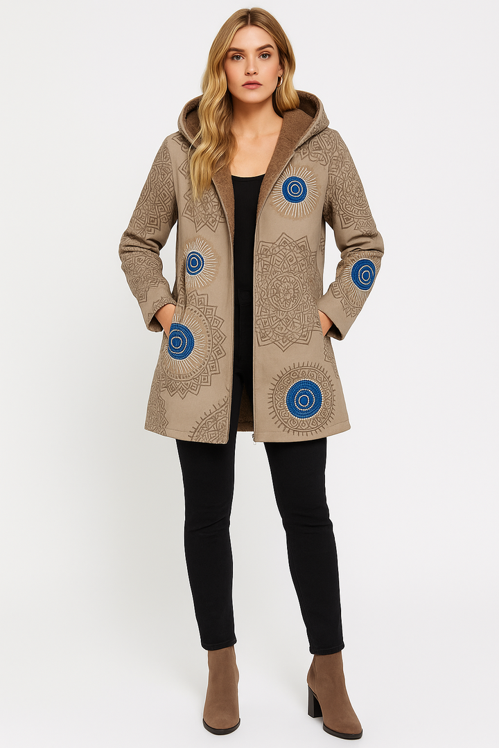 Women's Winter Jacket with Floral Print