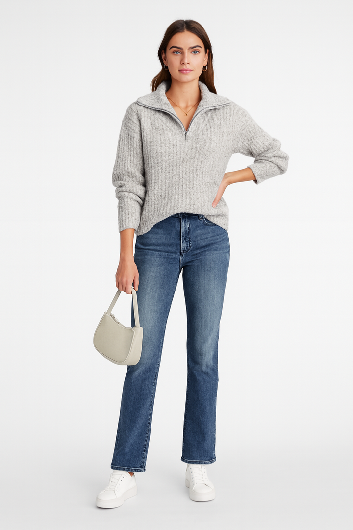 Women's Winter Knit Half-Zip Sweater