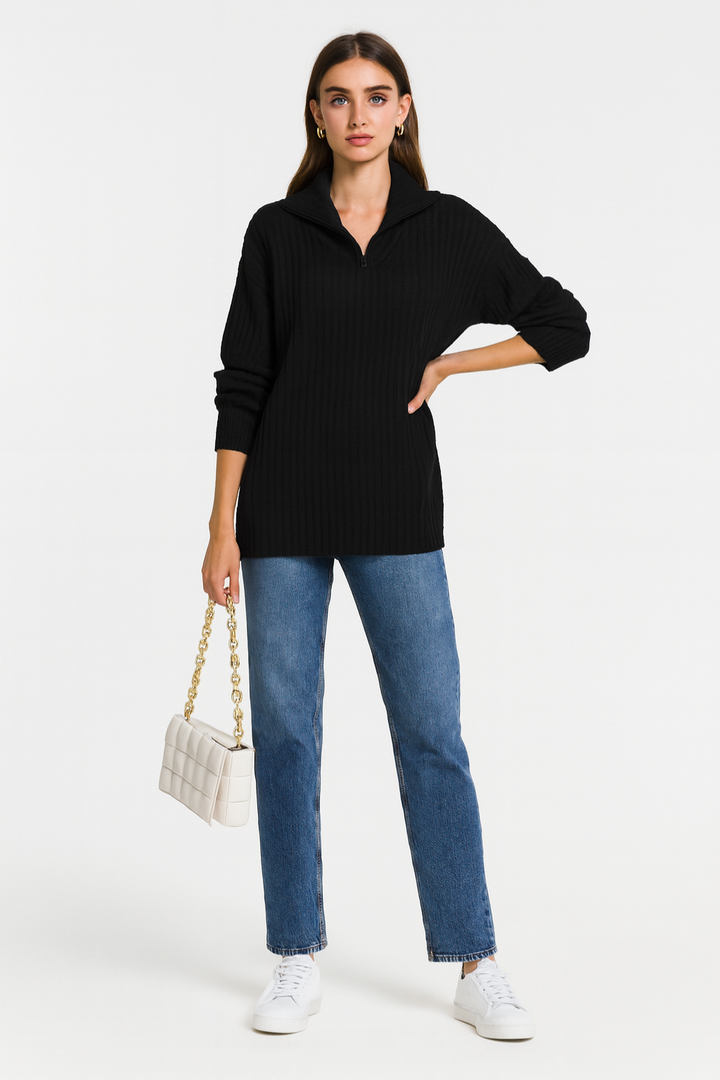 Women's Winter Knit Half-Zip Sweater