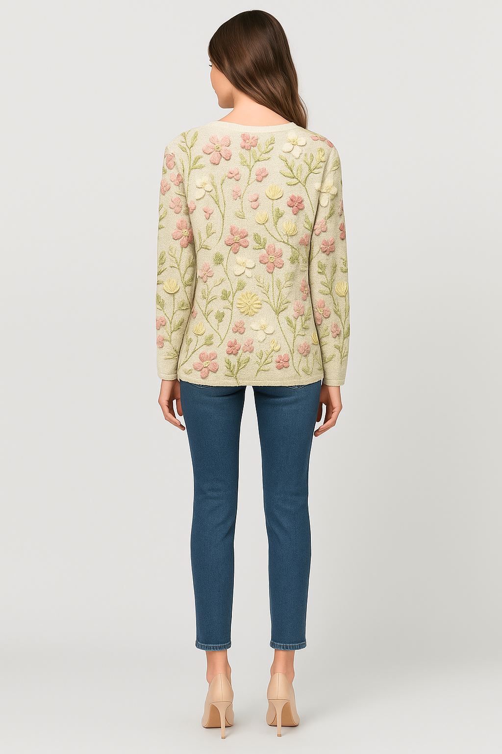 Women's Embroidered Floral Sweater