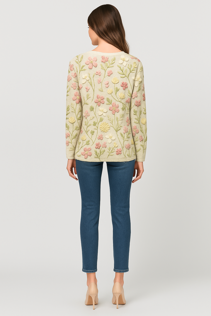 Women's Embroidered Floral Sweater