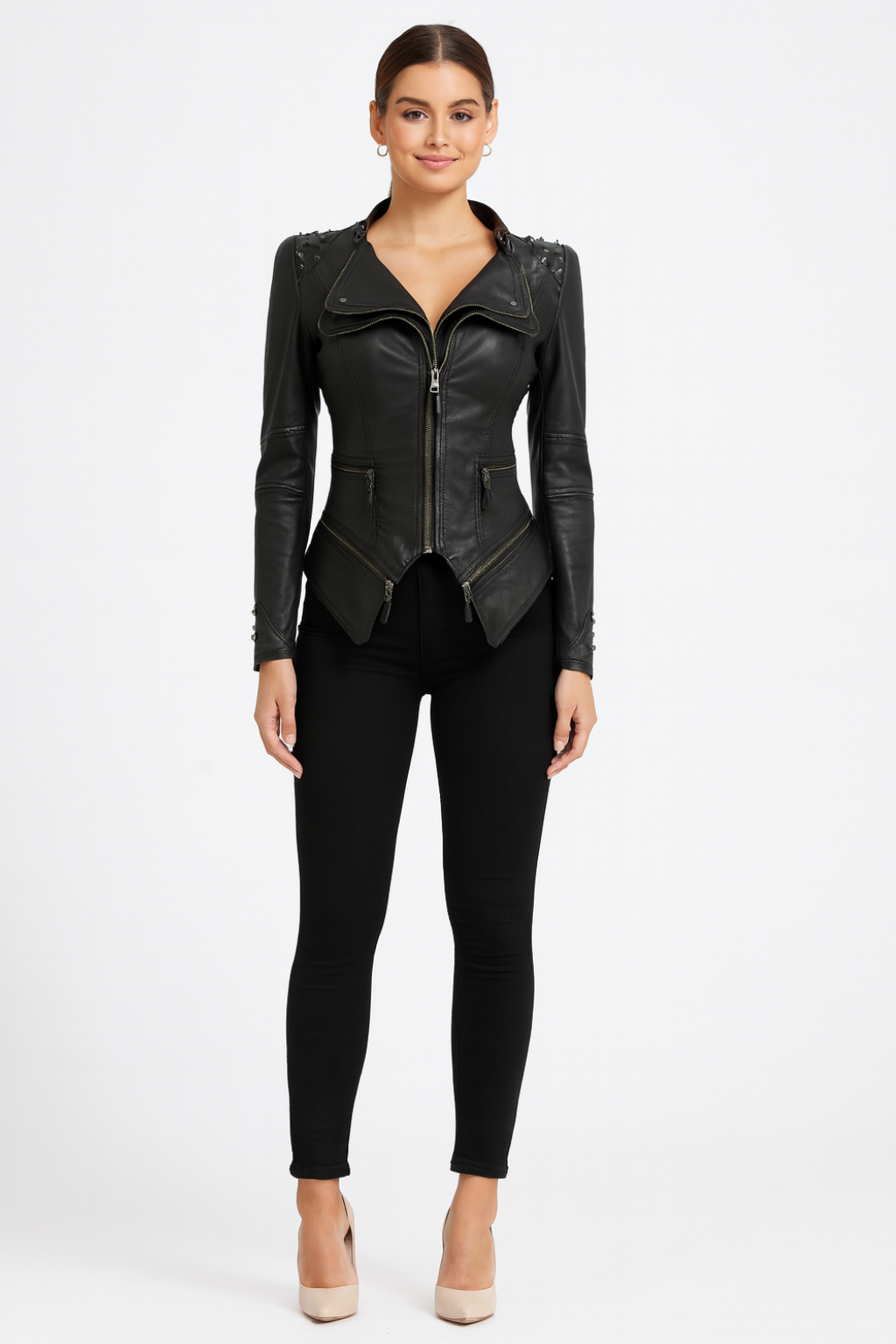 Women’s Gothic Leather-Inspired Jacket