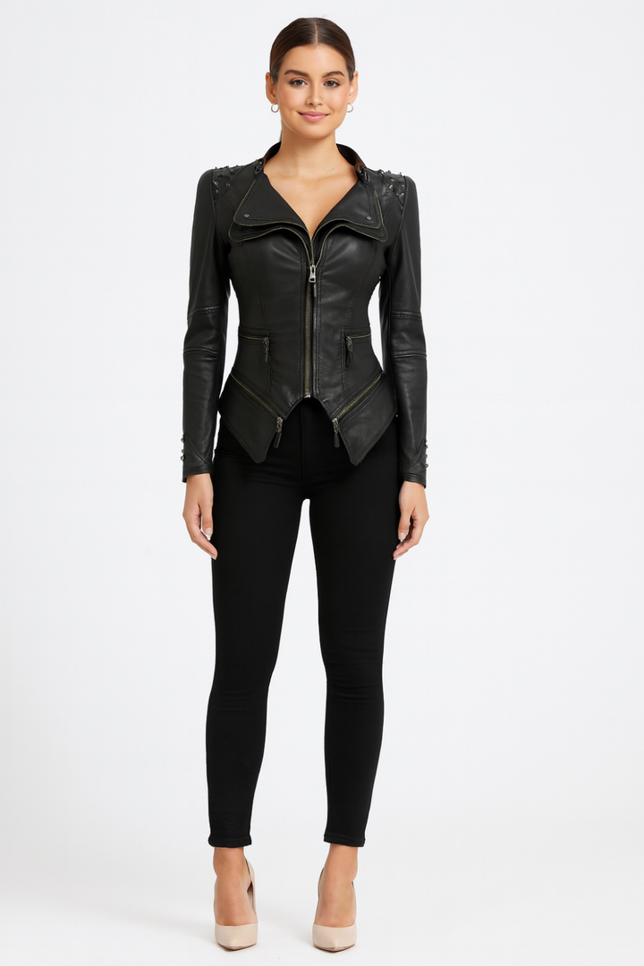 Women’s Gothic Leather-Inspired Jacket