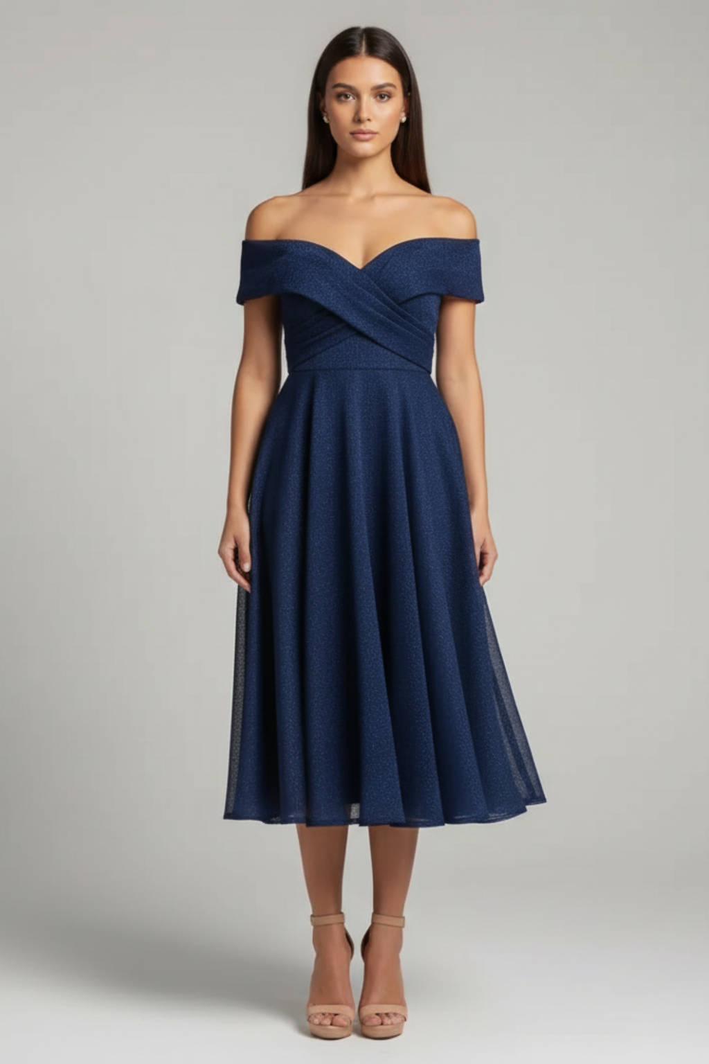 Women’s Graceful Off-Shoulder Midi Dress