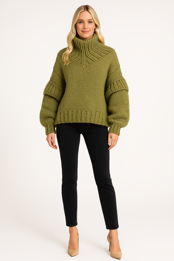 Women's Oversized Turtleneck Sweater for Effortless Warmth