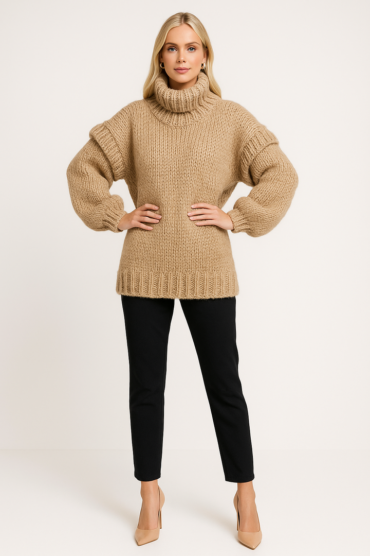 Women's Oversized Turtleneck Sweater for Effortless Warmth