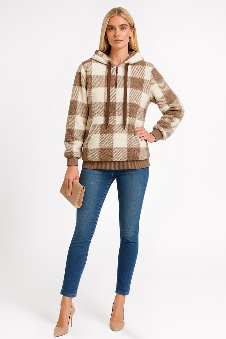 Women’s Relaxed Fit Plaid Hoodie
