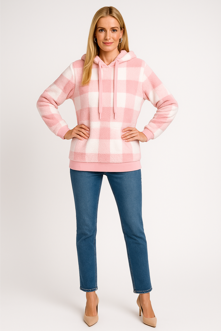 Women’s Relaxed Fit Plaid Hoodie