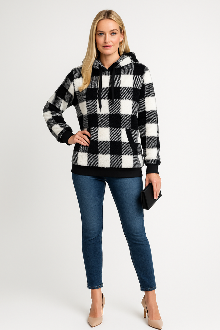 Women’s Relaxed Fit Plaid Hoodie