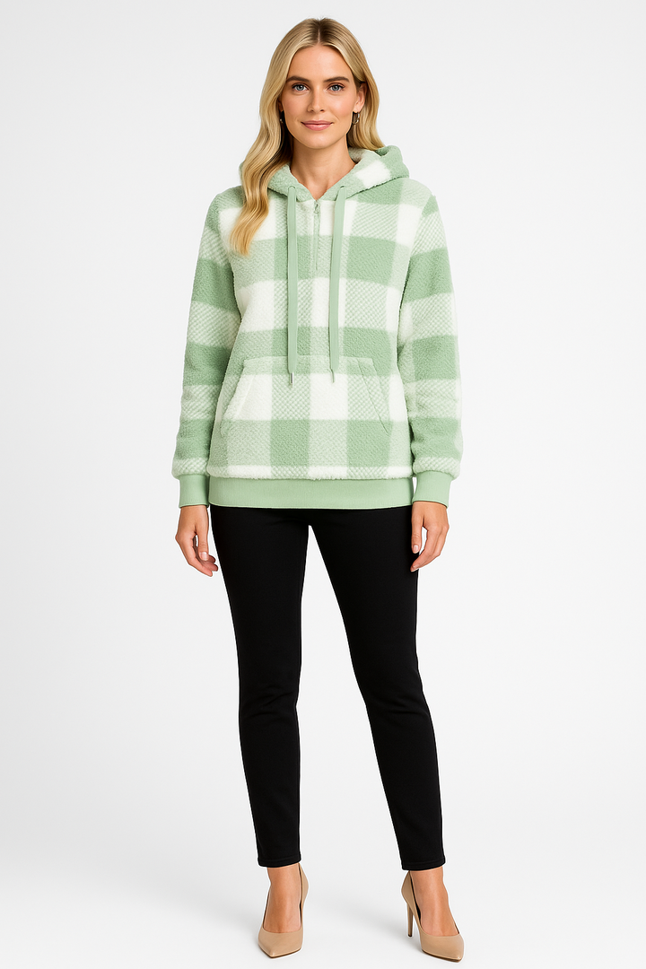 Women’s Relaxed Fit Plaid Hoodie