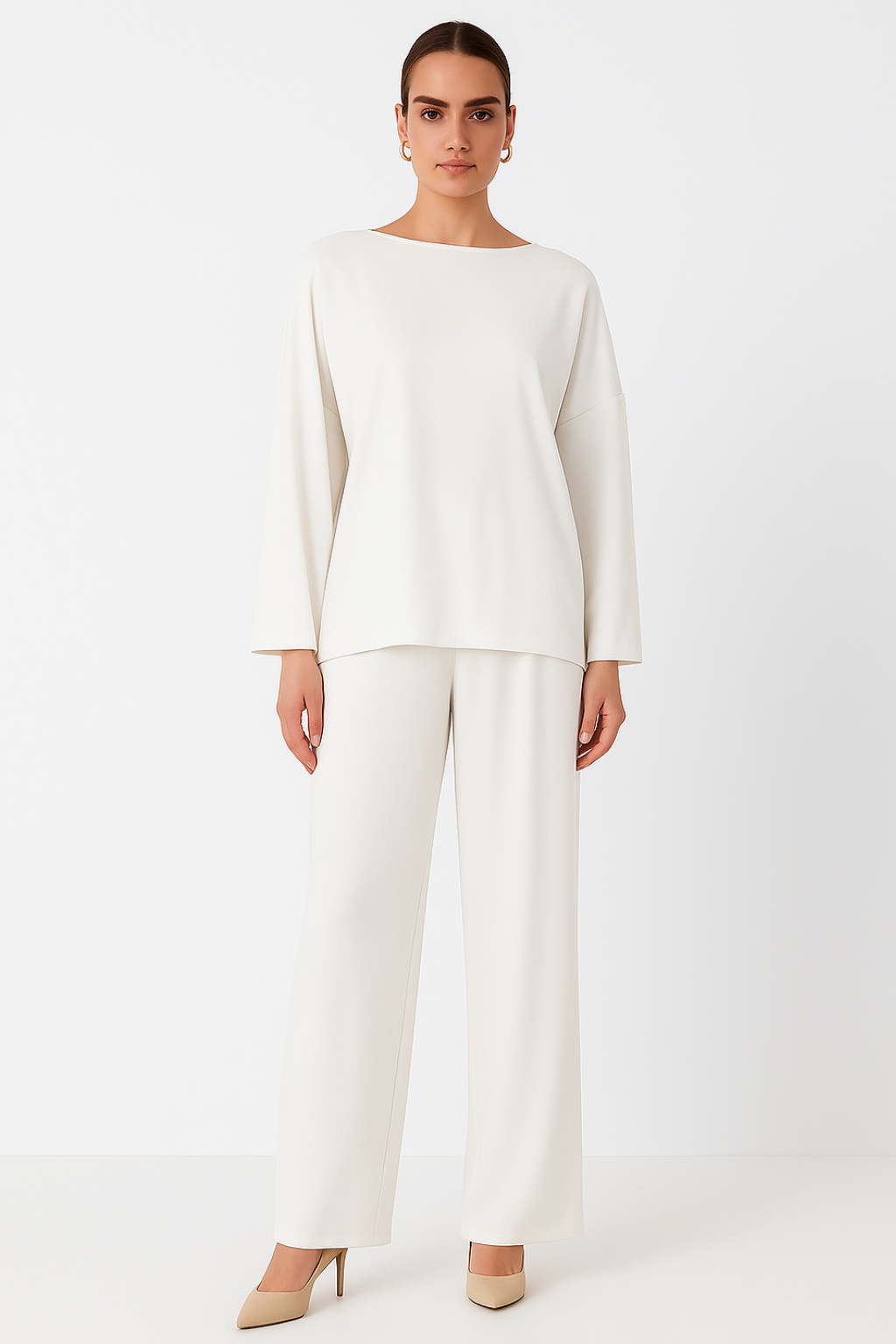Women's Two-Piece Set with Long Sleeve Top and Pants