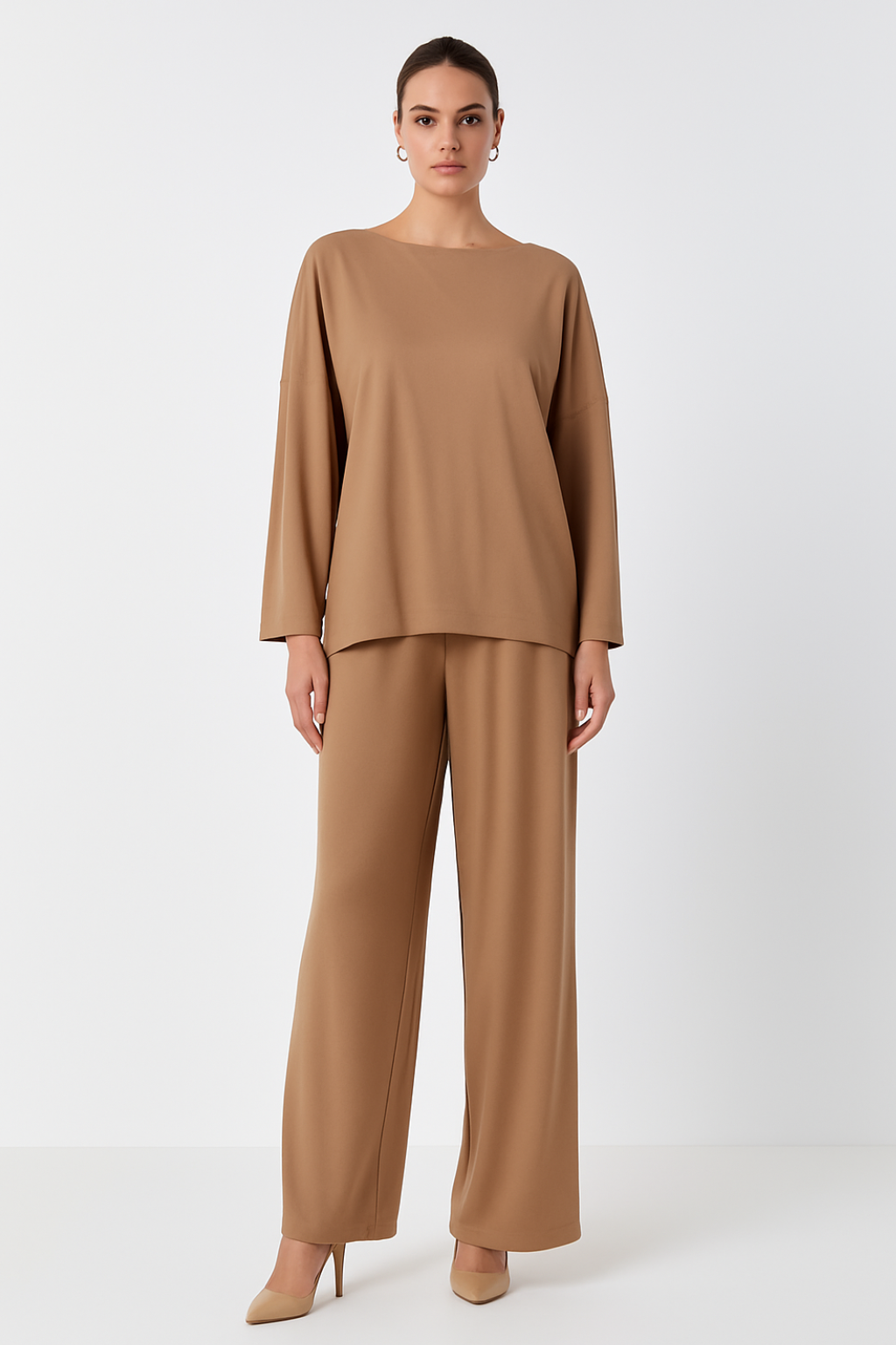 Women's Two-Piece Set with Long Sleeve Top and Pants