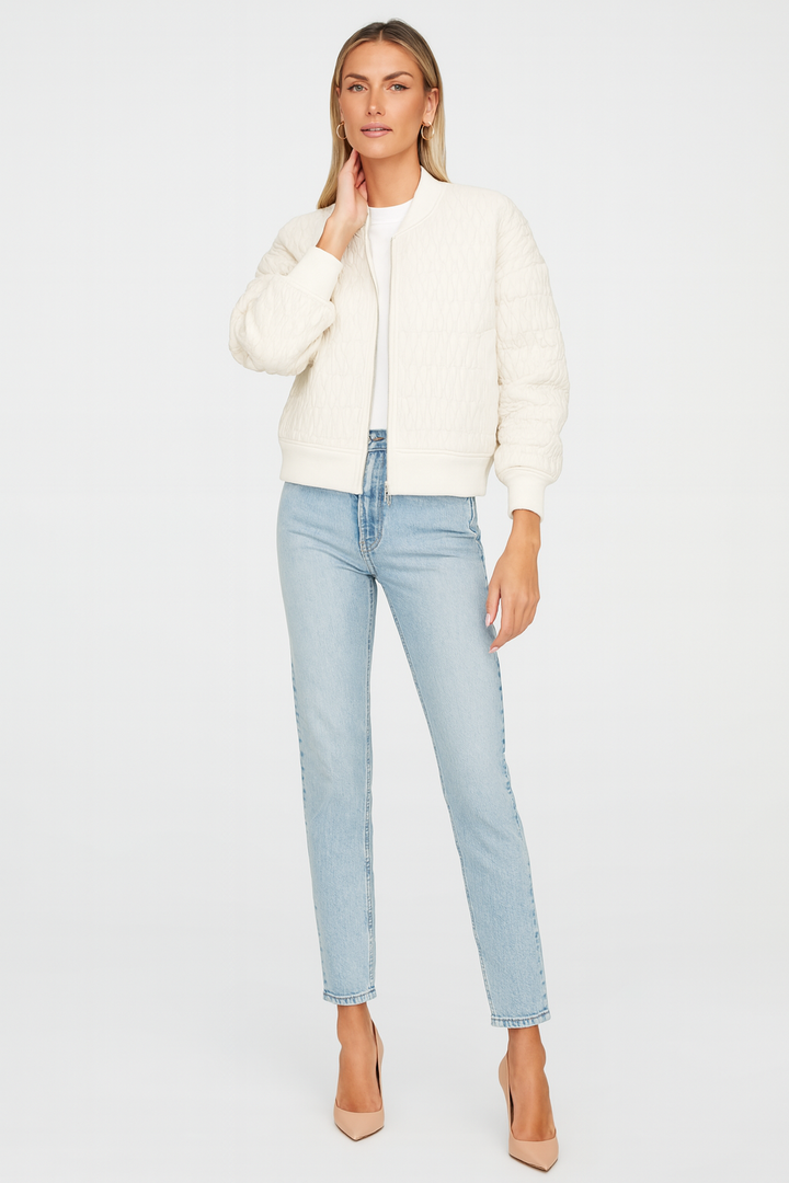 Women’s Zip-Front Quilted Bomber Jacket