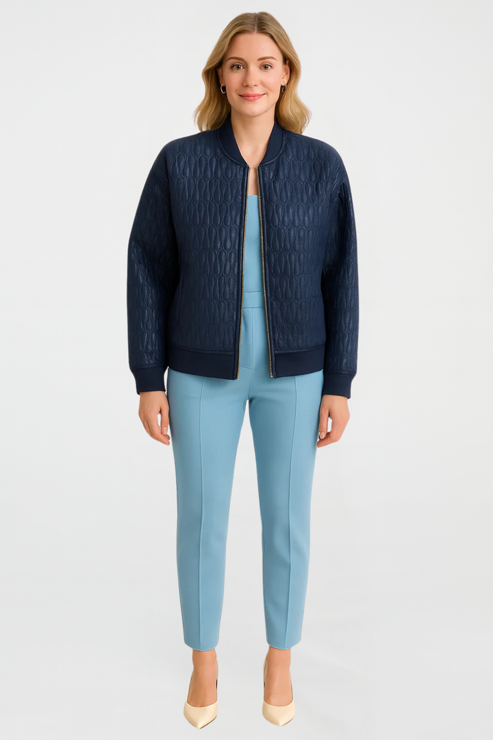 Women’s Zip-Front Quilted Bomber Jacket