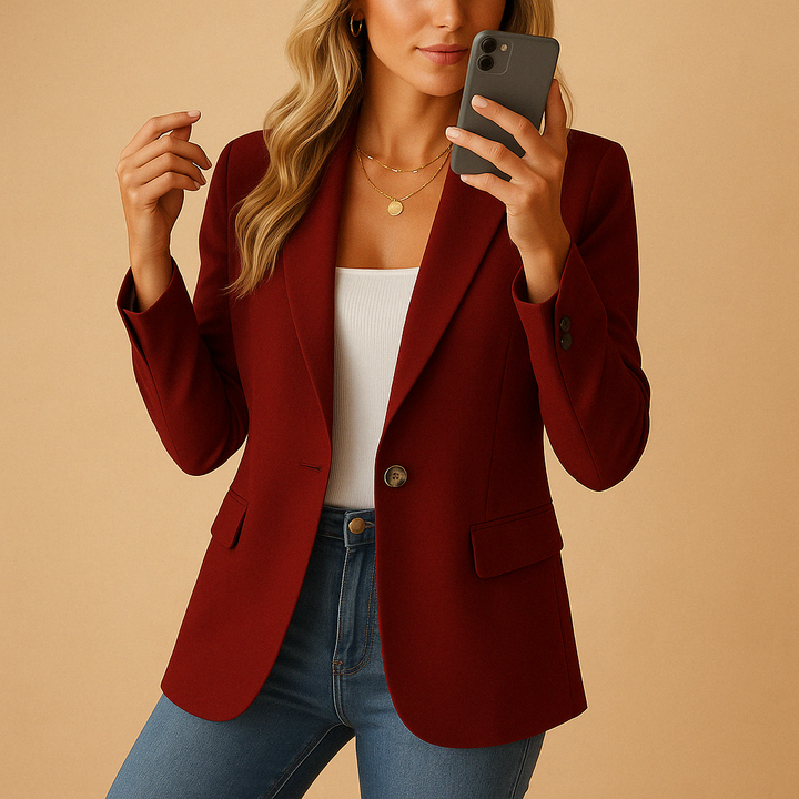 Women’s Fitted Blazer – Tailored Stretch Design for Smart and Casual Looks