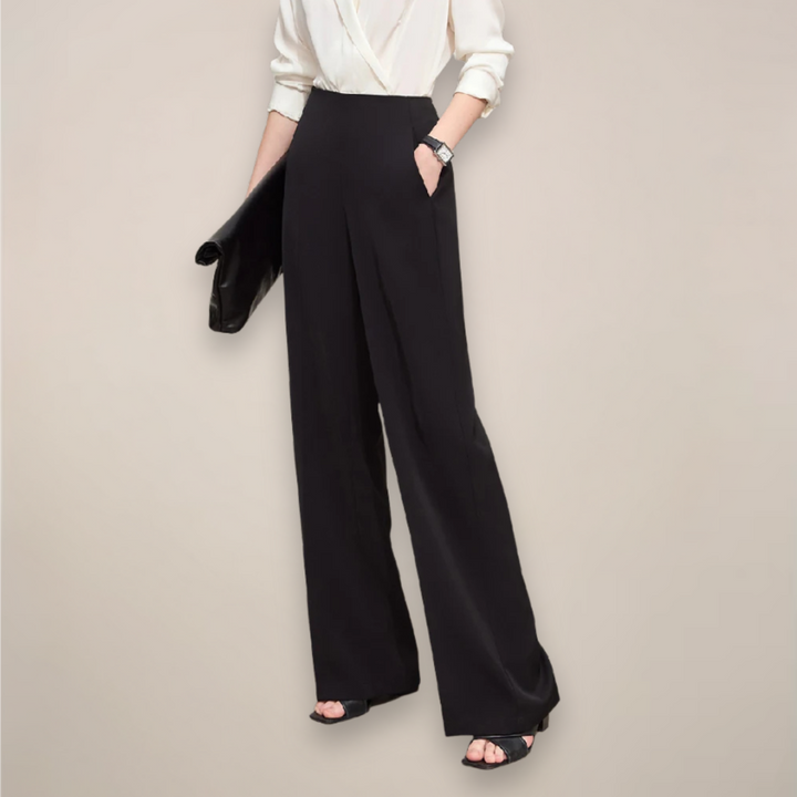 Women’s High Waist Wide Leg Trousers – Elegant Office and Casual Style