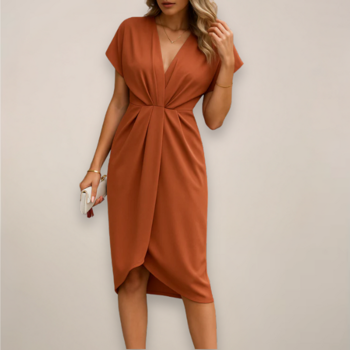 Women’s Midi Wrap Dress – Elegant Silhouette for All Occasions