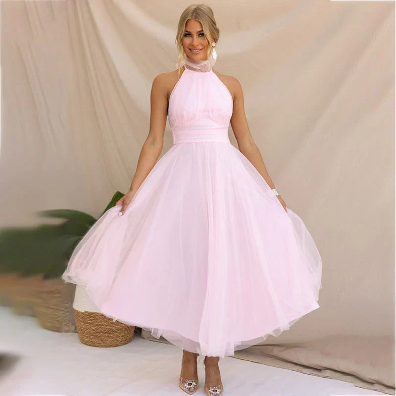 Alyssa - Halter Neck Midi Dress