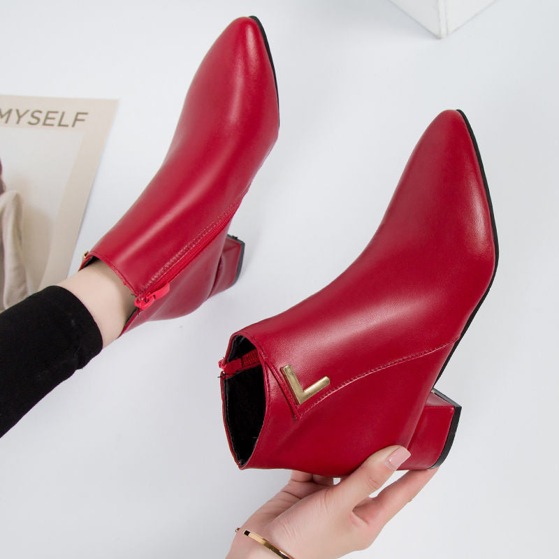 Isla - Leather Ankle Boots