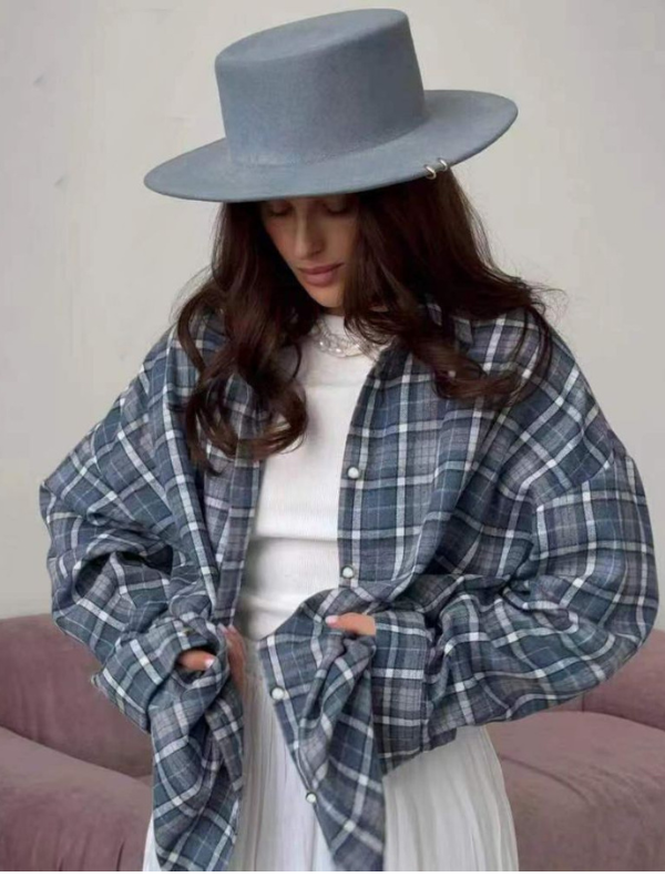 Charlotte - Oversized Plaid Button-Down Shirt for Women