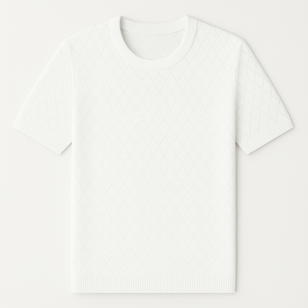 Men’s Diamond-Knit Textured T-Shirt