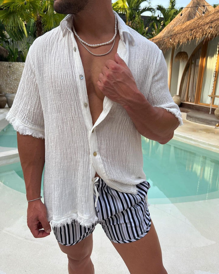 Men’s Textured Button-Down Shirt