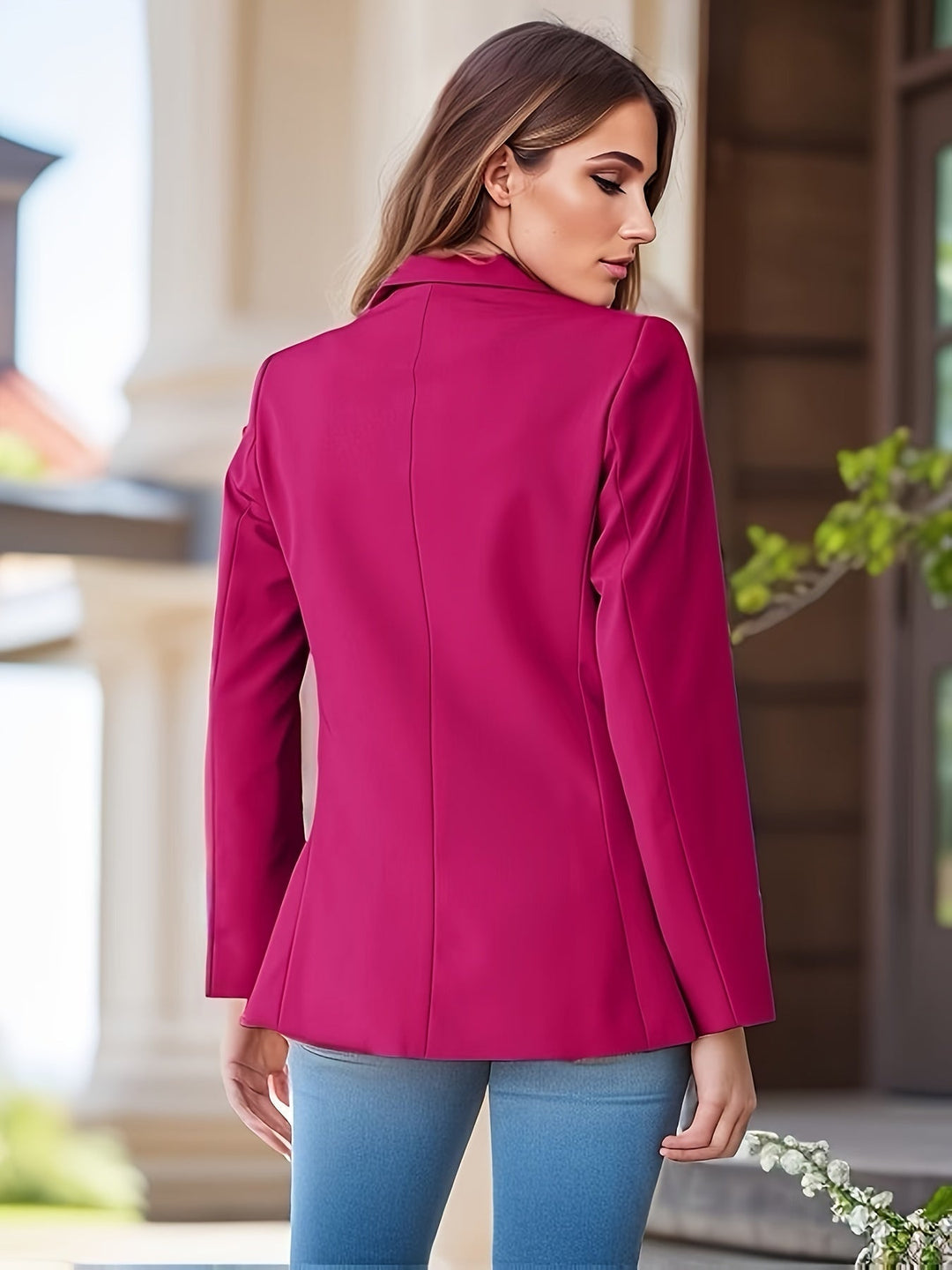 Natalie - Women's Tailored Suede-Look Blazer