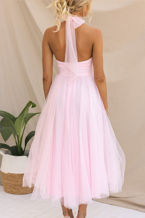 Alyssa - Halter Neck Midi Dress