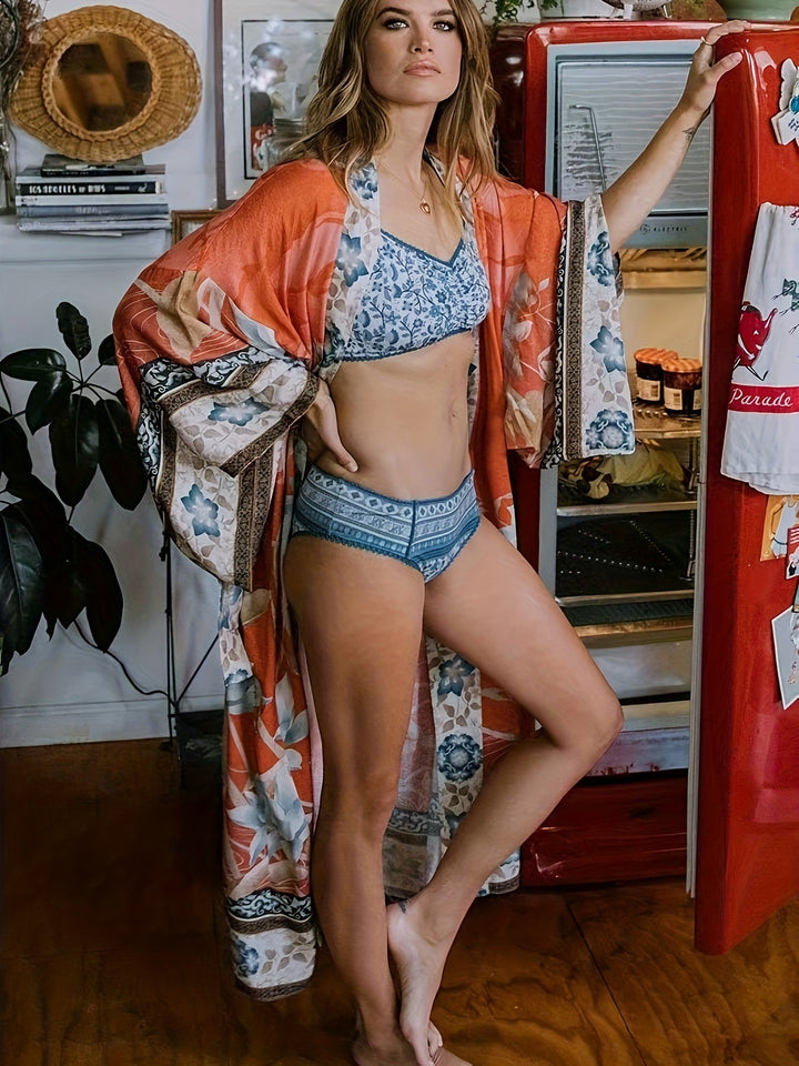Isa - Floral Print Kimono