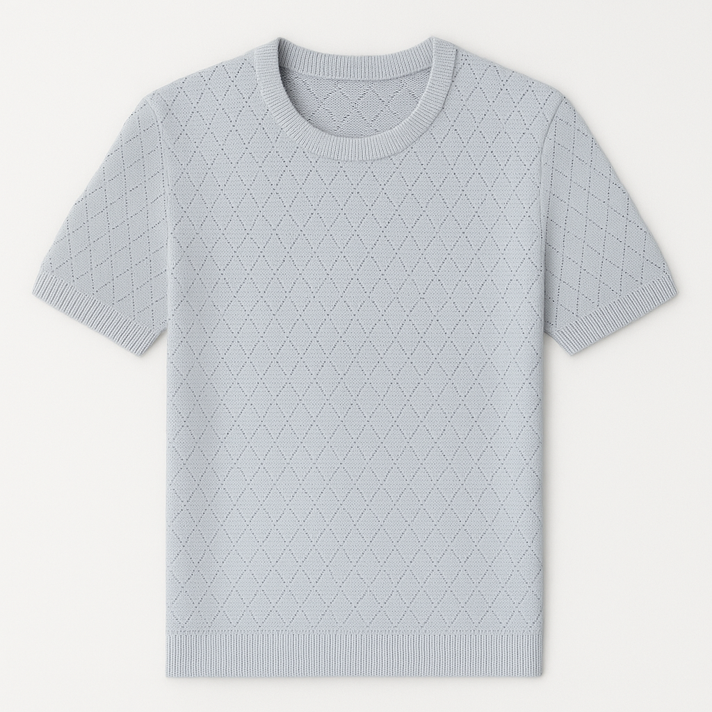 Men’s Diamond-Knit Textured T-Shirt