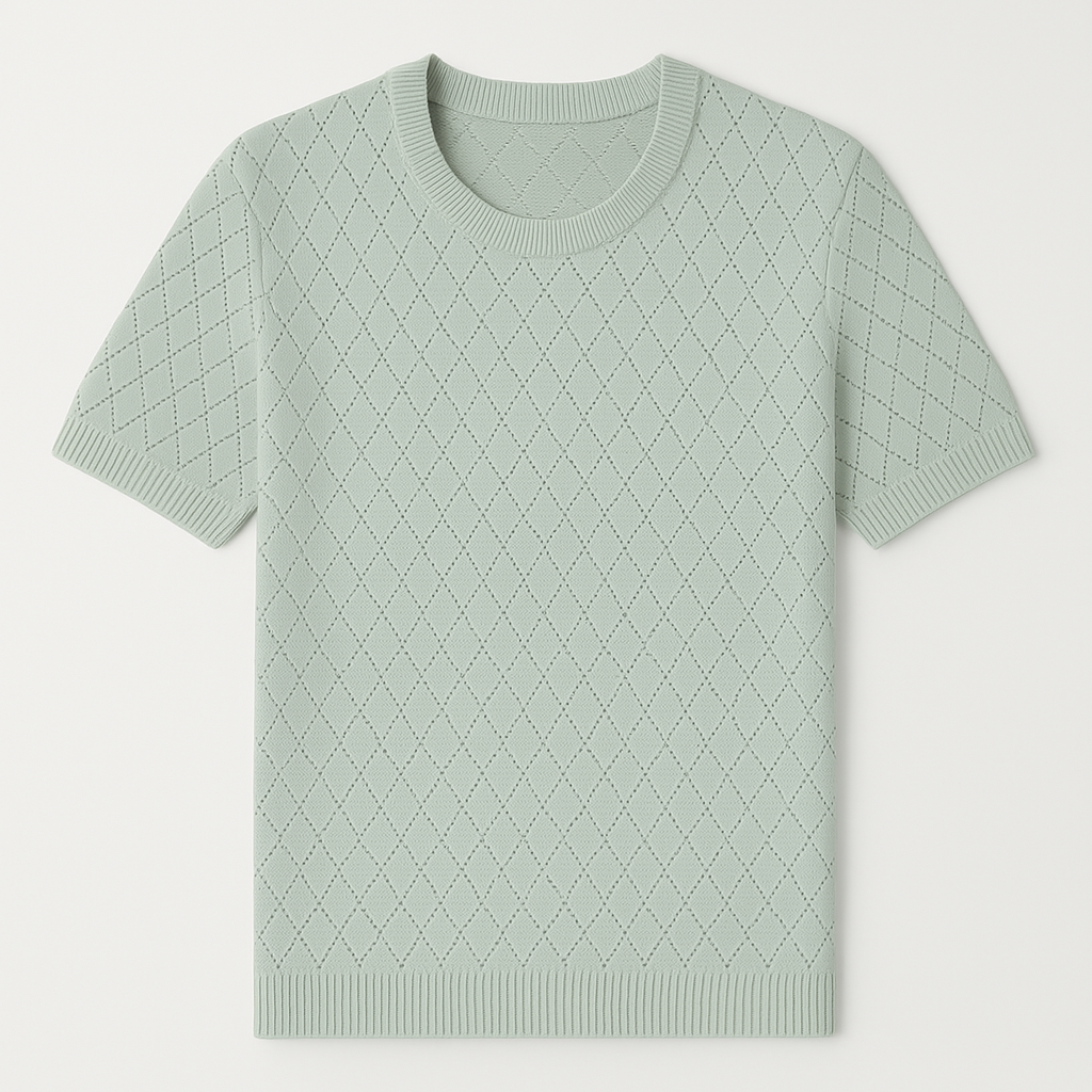 Men’s Diamond-Knit Textured T-Shirt