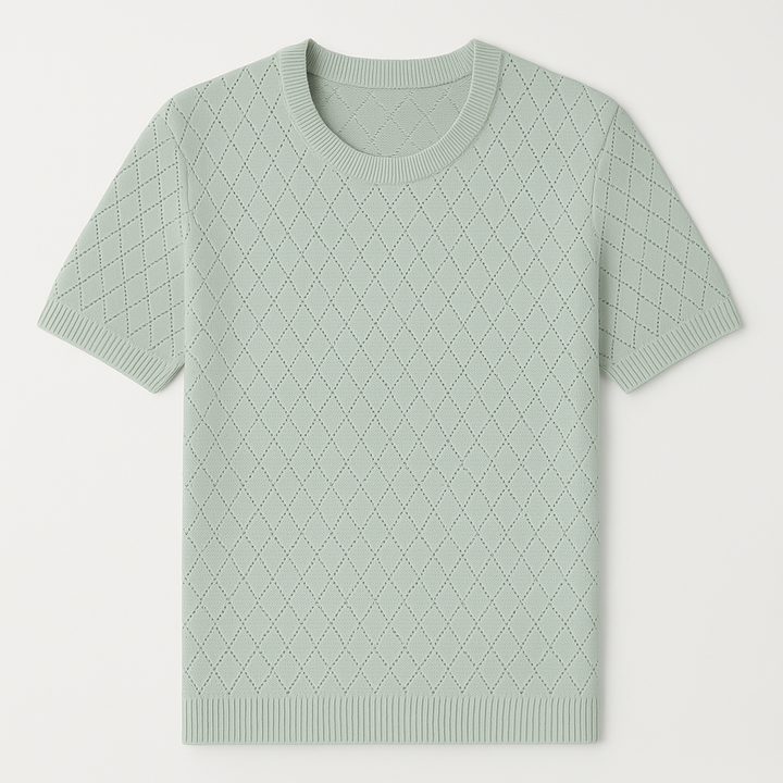 Men’s Diamond-Knit Textured T-Shirt