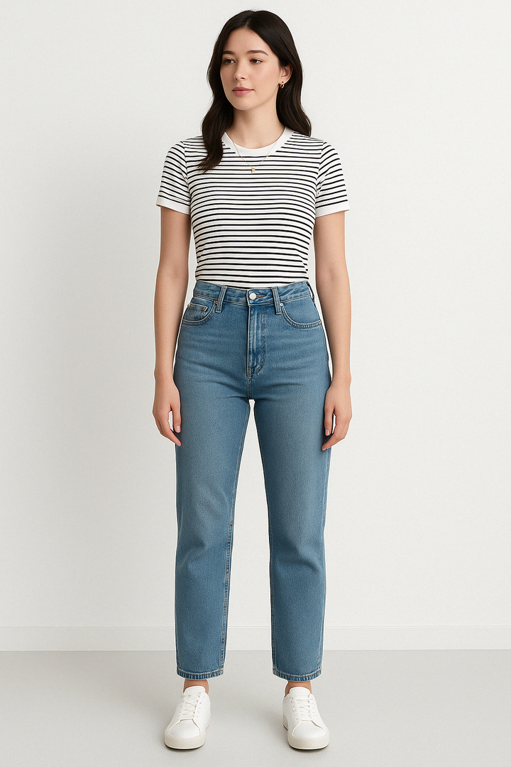 Striped Slim-Fit Crew Neck T-shirt