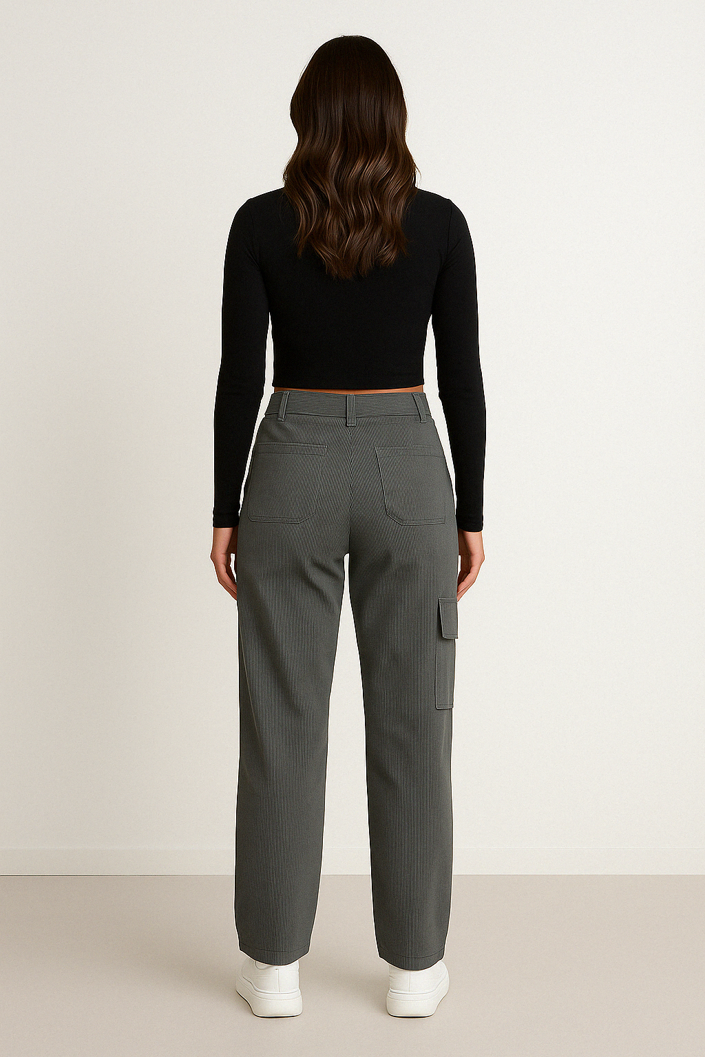 Flap Pocket Straight-Leg Cargo Trousers