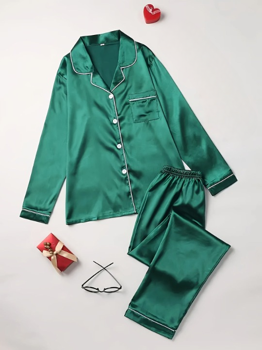 Maribeth - Casual Two-Piece Silk Sleepwear Set