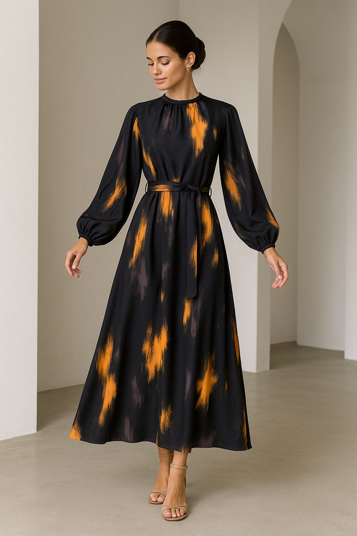 Elegant Long Sleeve Maxi Dress
