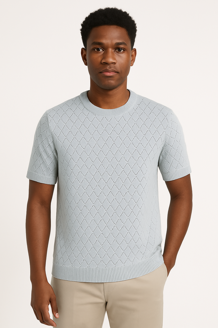 Men’s Diamond-Knit Textured T-Shirt