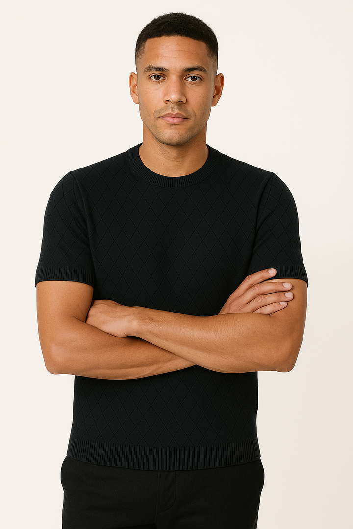 Men’s Diamond-Knit Textured T-Shirt