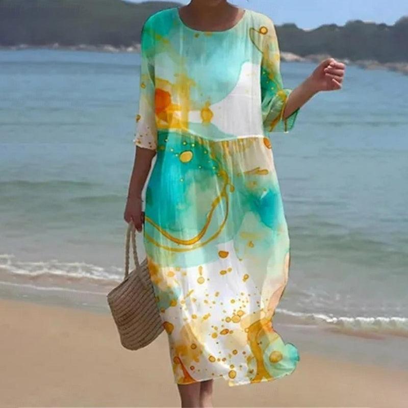 Amara - Elegant Floral Dress with Tummy Control
