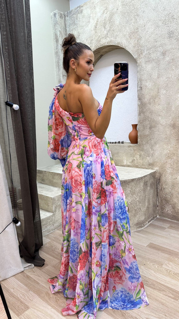 Samantha - Floral One Shoulder Dress