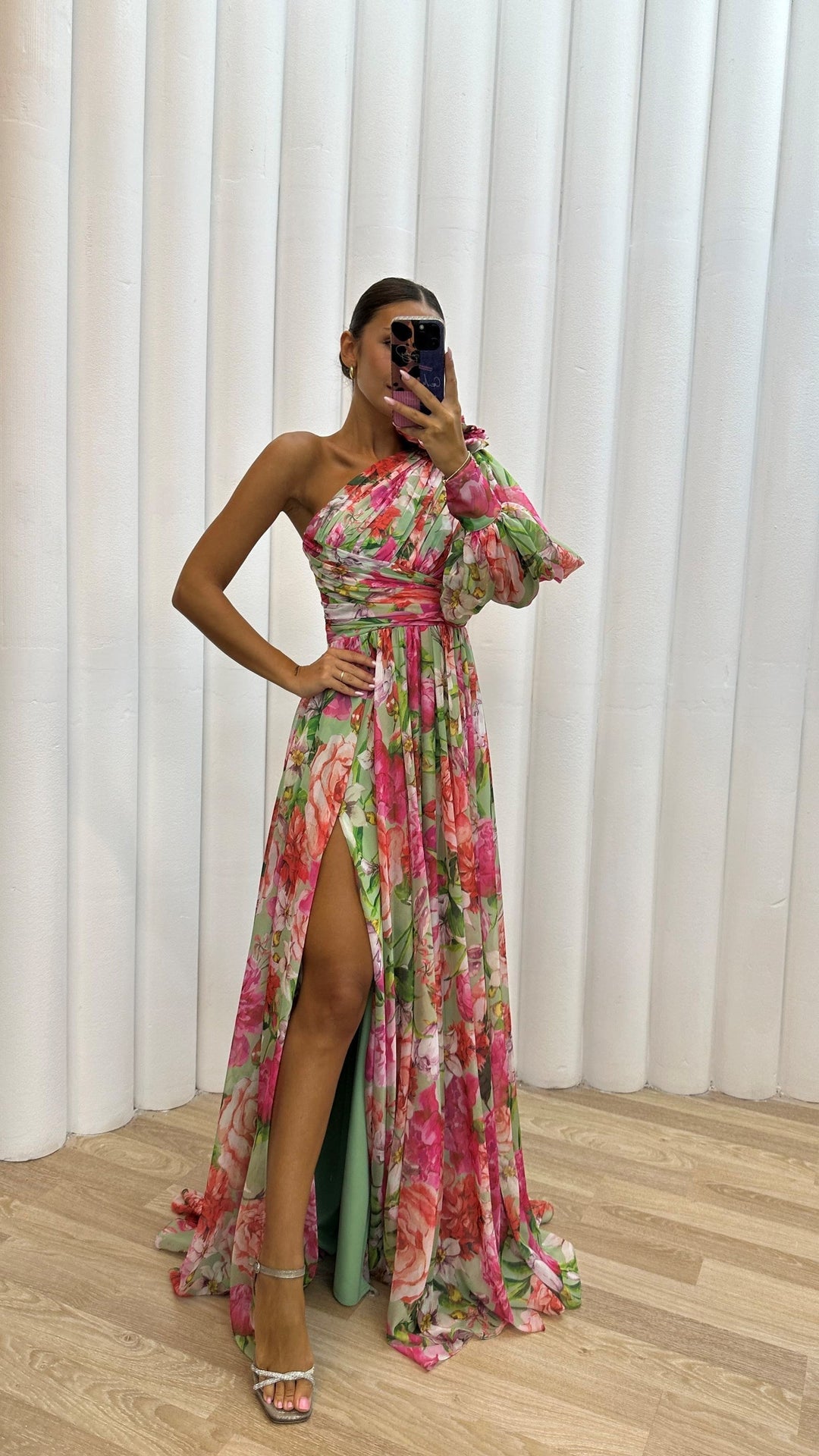 Samantha - Floral One Shoulder Dress