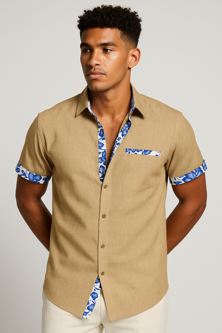 Men’s Casual Short Sleeve Button-Up Shirt