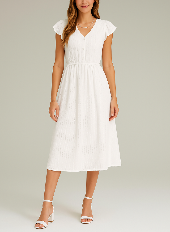 Women's Eyelet Midi Dress