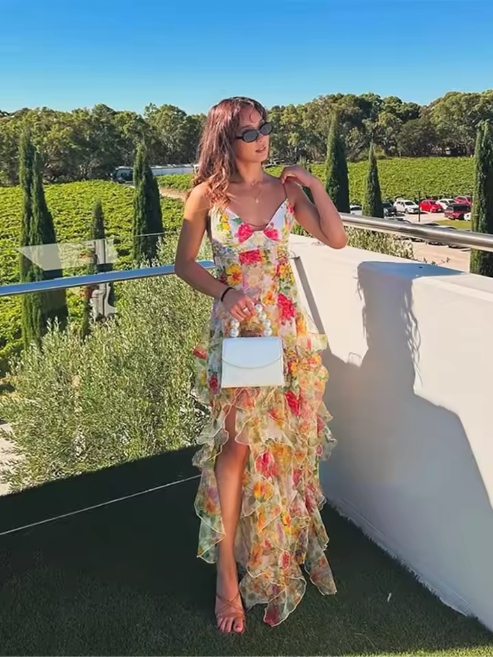 Indigo - Ruffled Floral Dress