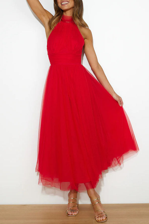 Alyssa - Halter Neck Midi Dress