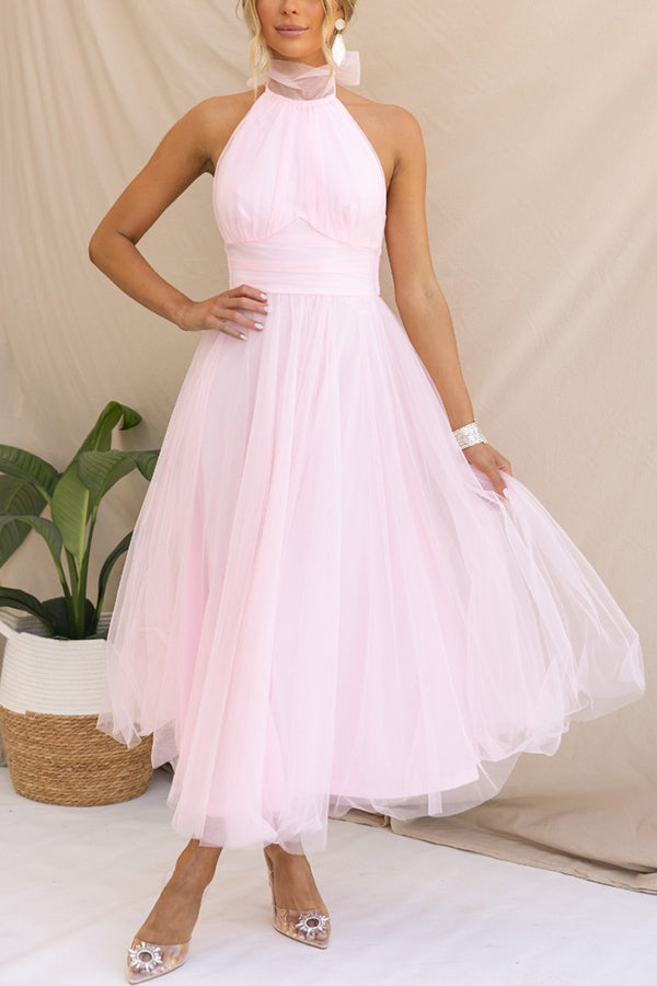 Alyssa - Halter Neck Midi Dress