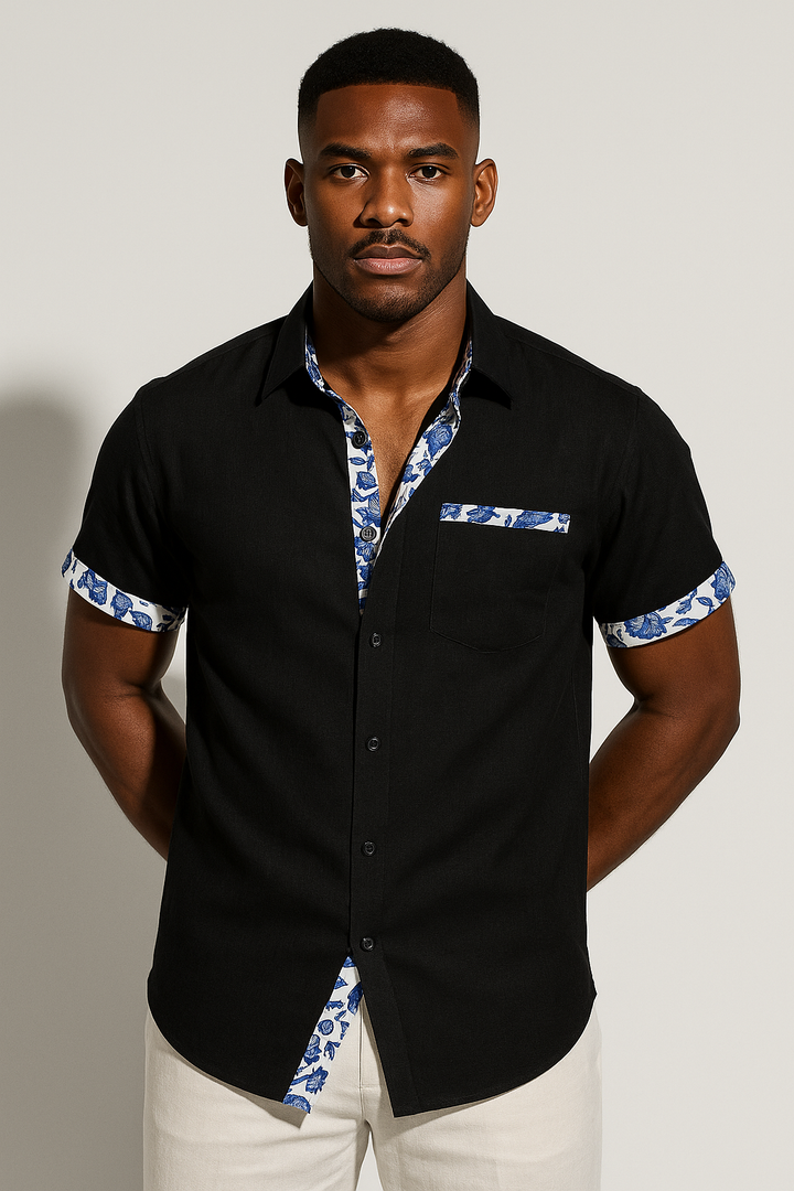 Men’s Casual Short Sleeve Button-Up Shirt