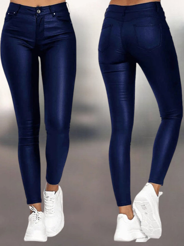 Mackenzie - Faux Leather Skinny Pants